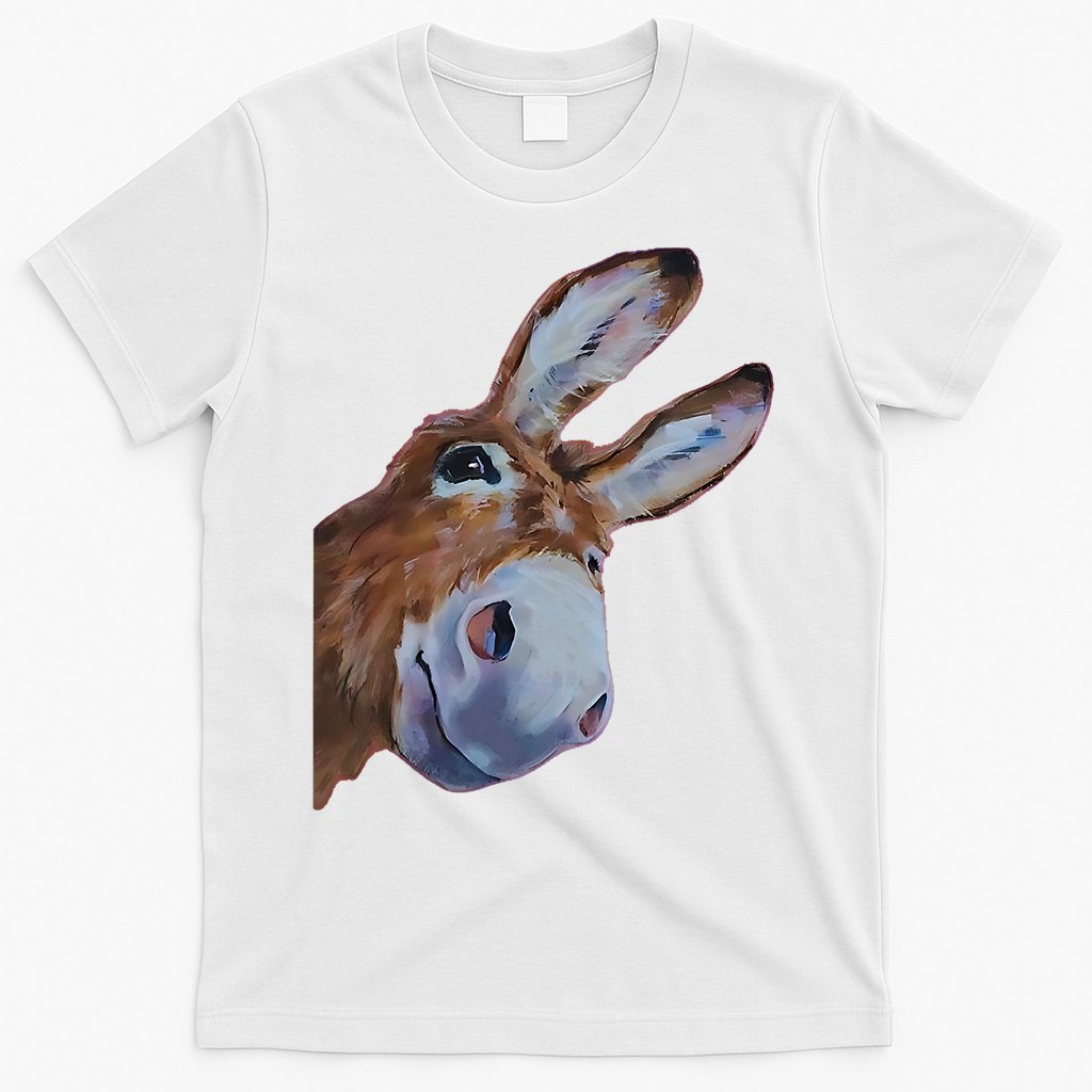 Peachbruh Funny Donkey Art Donkey Head Smile Eagerly Donkey T-Shirt