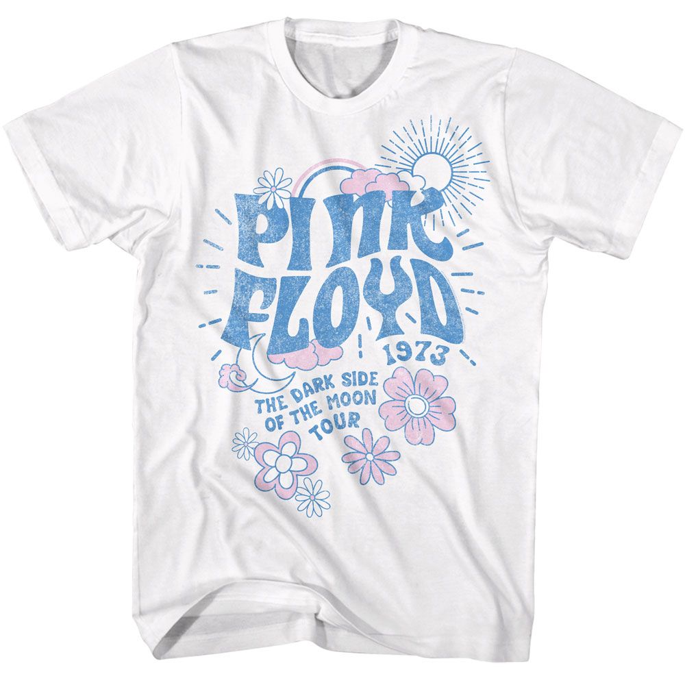 Pink Floyd - Dark Side Tour Floral And Sun Boyfriend Tee
