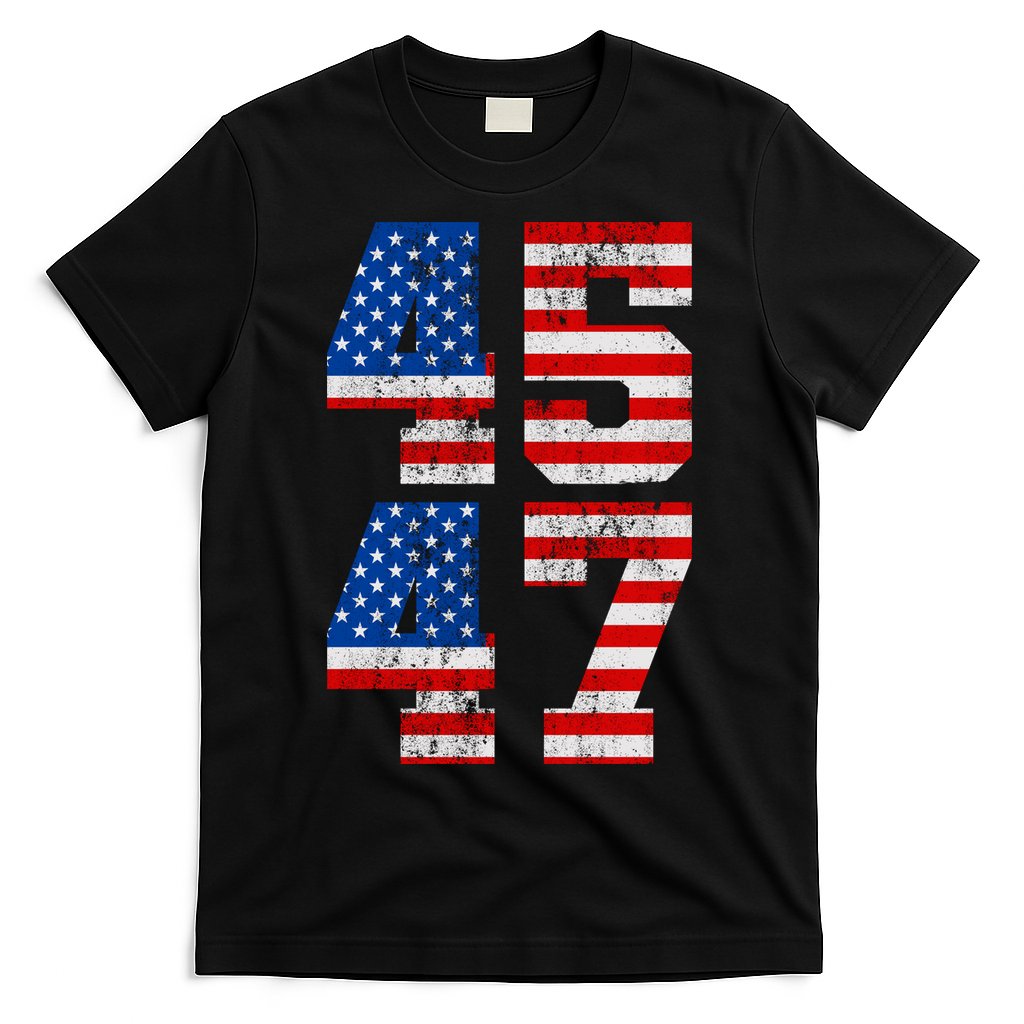 Pro Trump Election 2024 Vintage 45 47 USA Flag T-Shirt