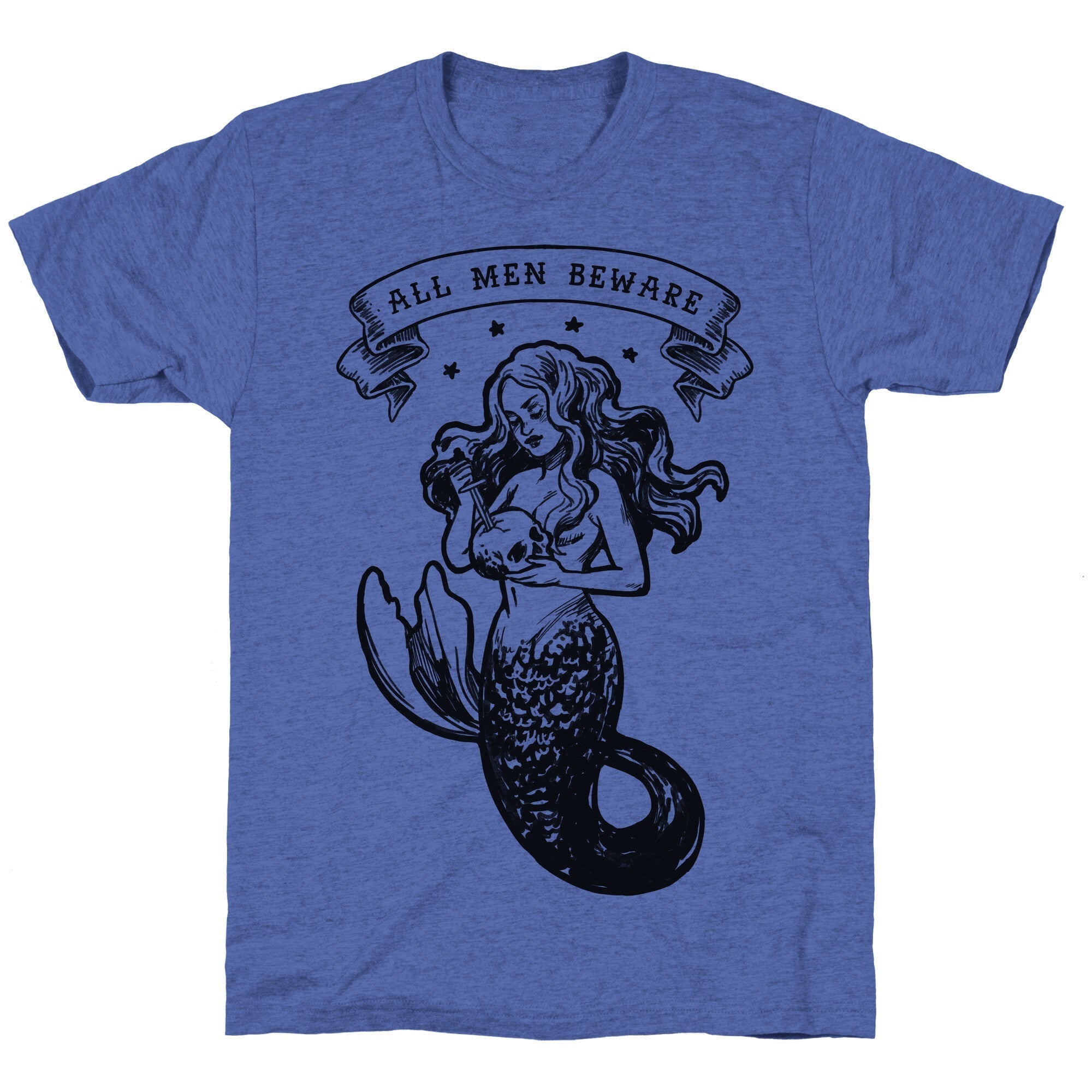 All Men Beware Vintage Mermaid Unisex Triblend Tee