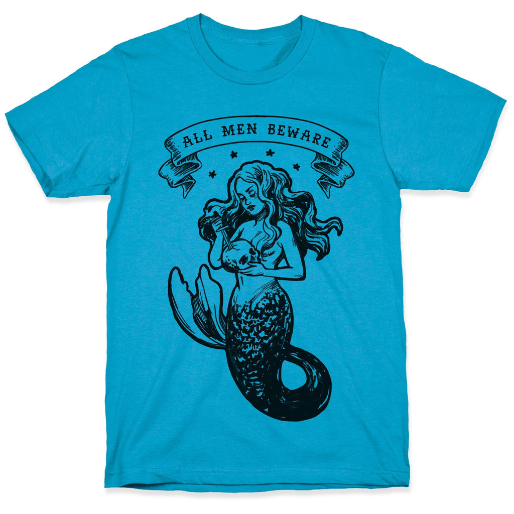 All Men Beware Vintage Mermaid Unisex Triblend Tee