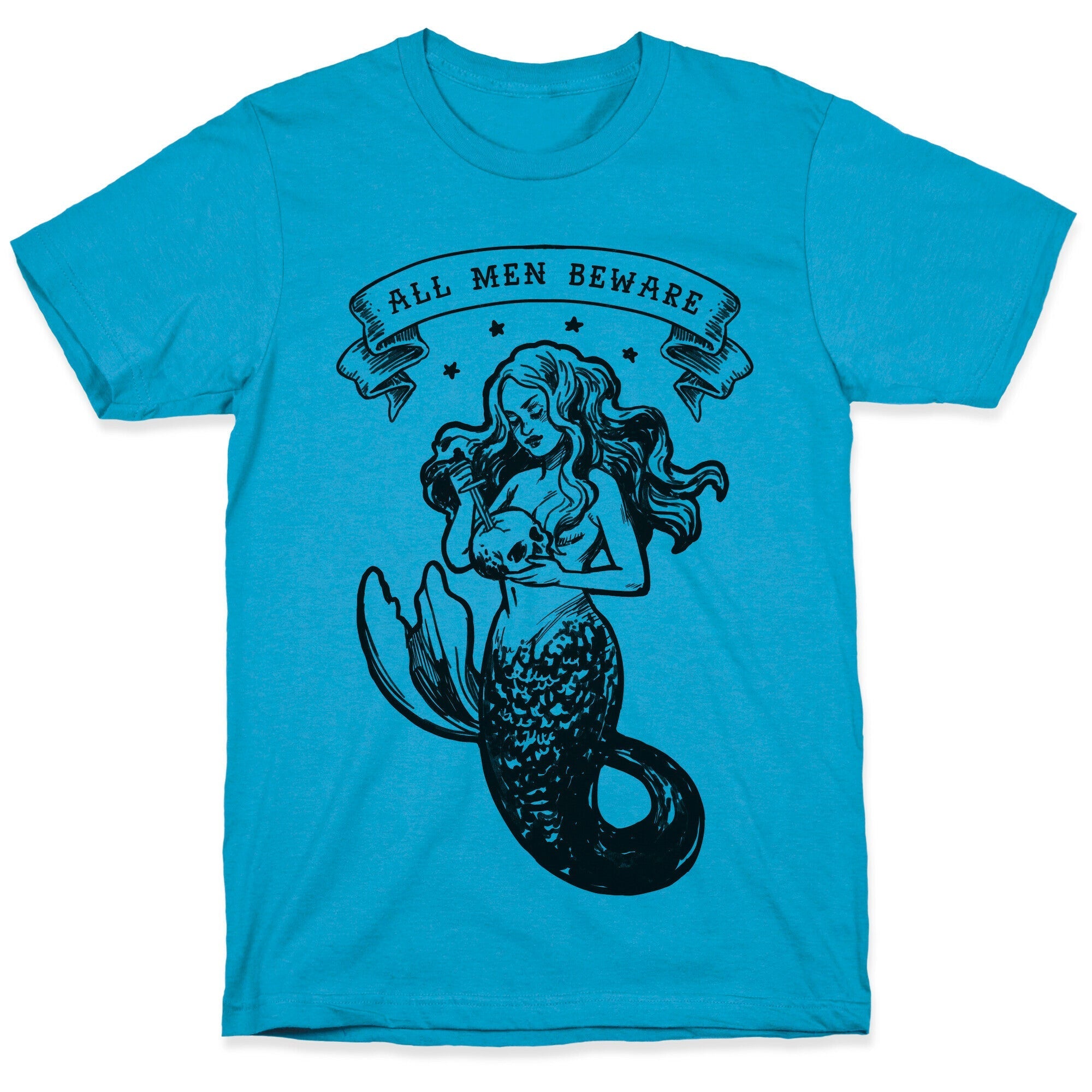 All Men Beware Vintage Mermaid Unisex Triblend Tee