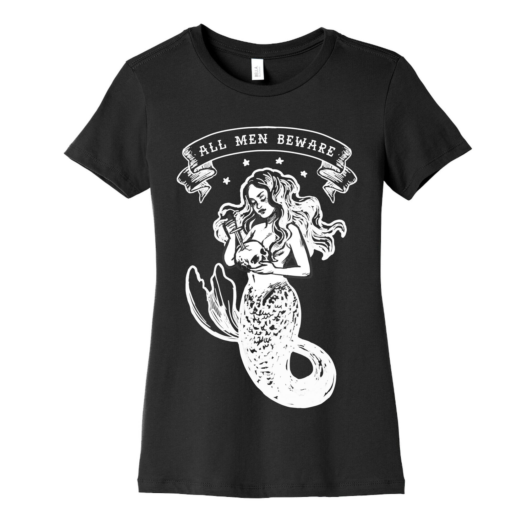 All Men Beware Vintage Mermaid Women's Cotton Tee