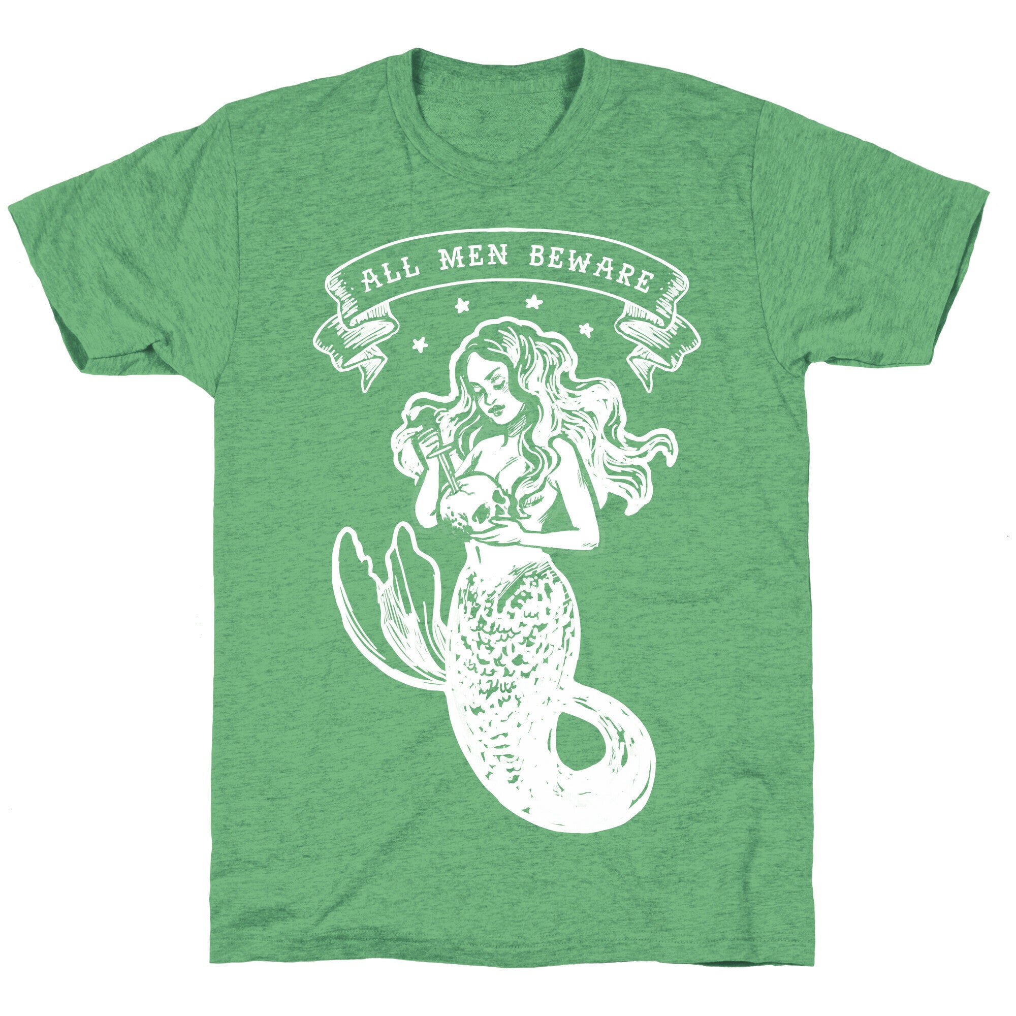 All Men Beware Vintage Mermaid Unisex Triblend Tee Style001
