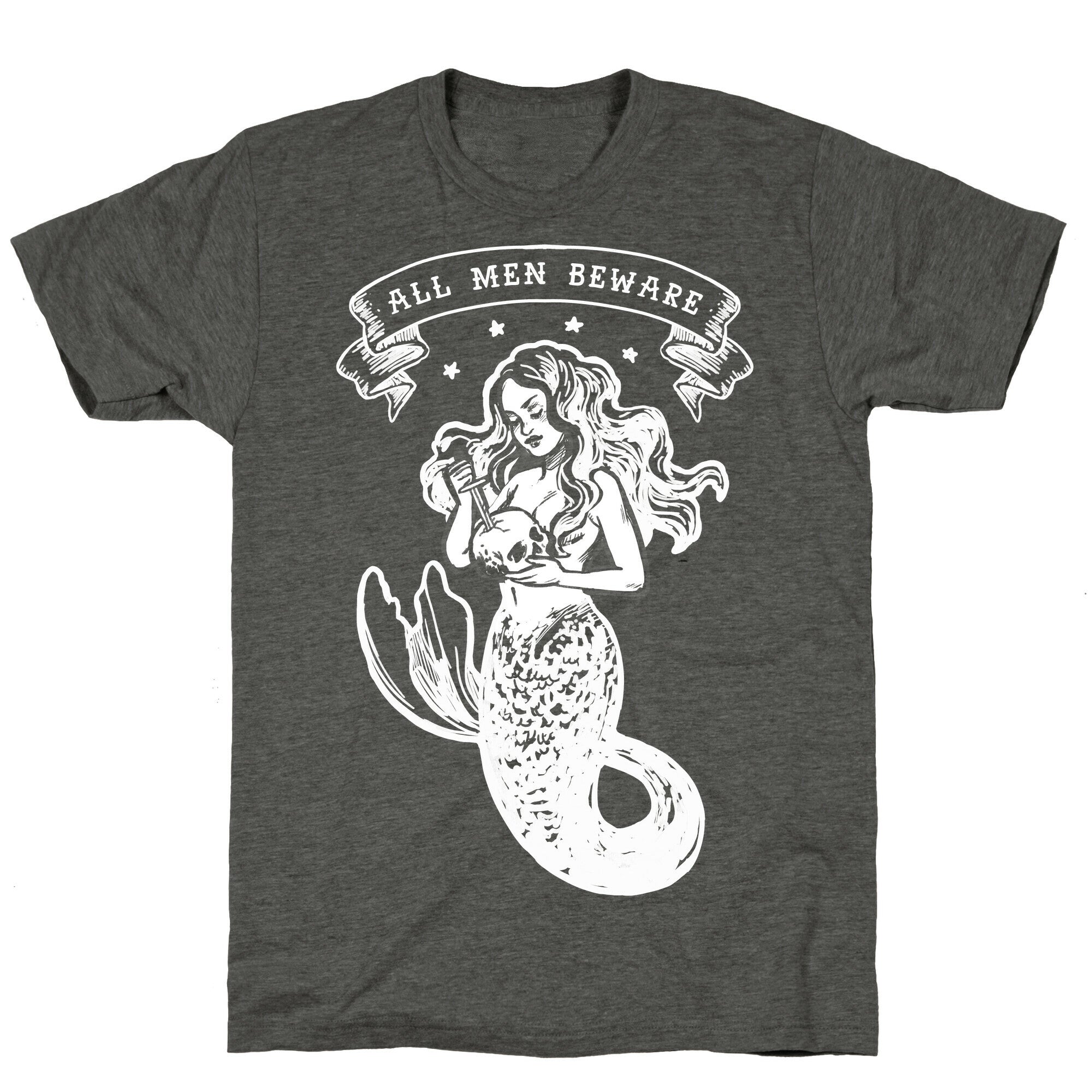 All Men Beware Vintage Mermaid Unisex Triblend Tee Style001