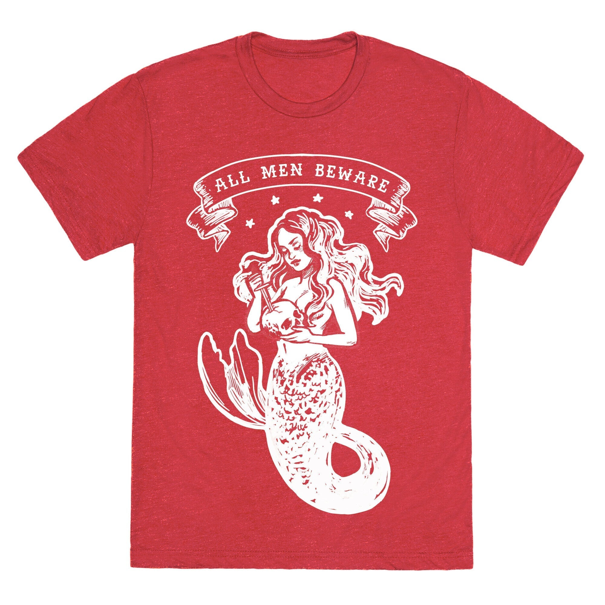 All Men Beware Vintage Mermaid Unisex Triblend Tee Style001