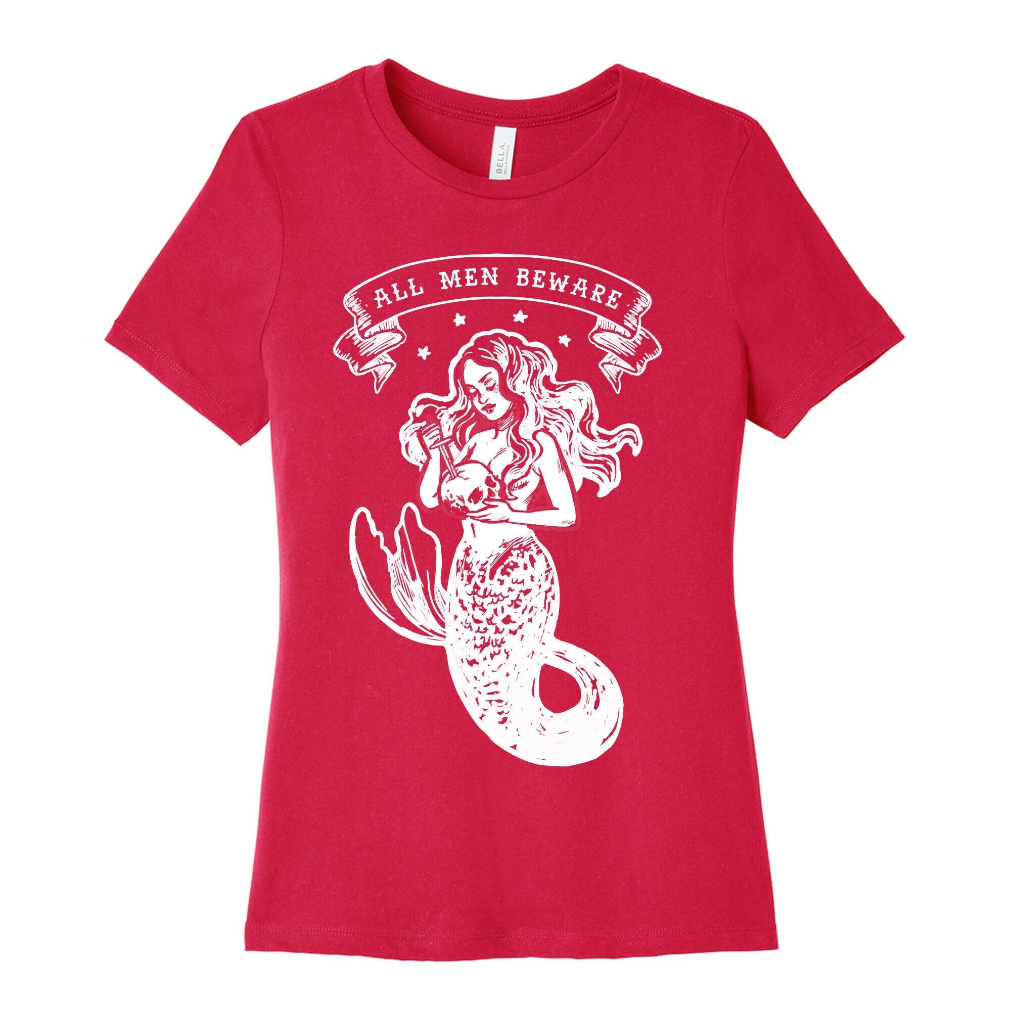 All Men Beware Vintage Mermaid Women's Cotton Tee