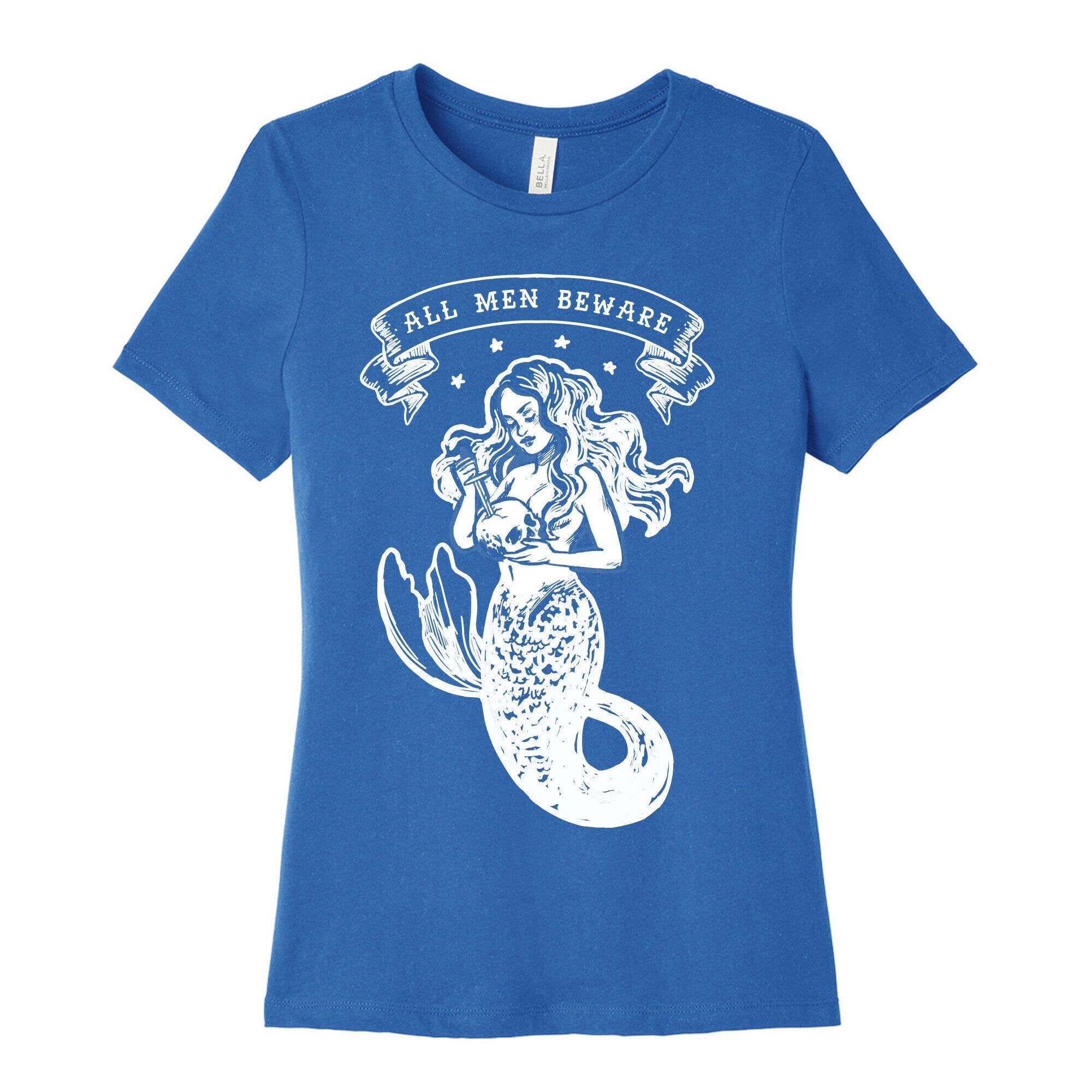 All Men Beware Vintage Mermaid Women's Cotton Tee