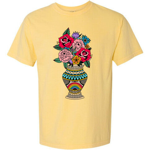 American Traditional Pride Bouquet Tattoo Style Comfort Colors Heavyweight Tee