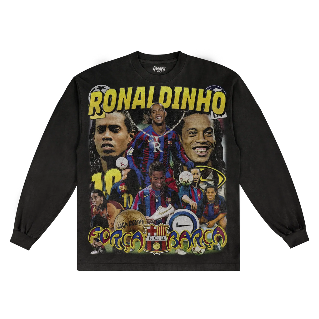 Ronaldinho BarÃ§a Classic Long Sleeved Tee Style001
