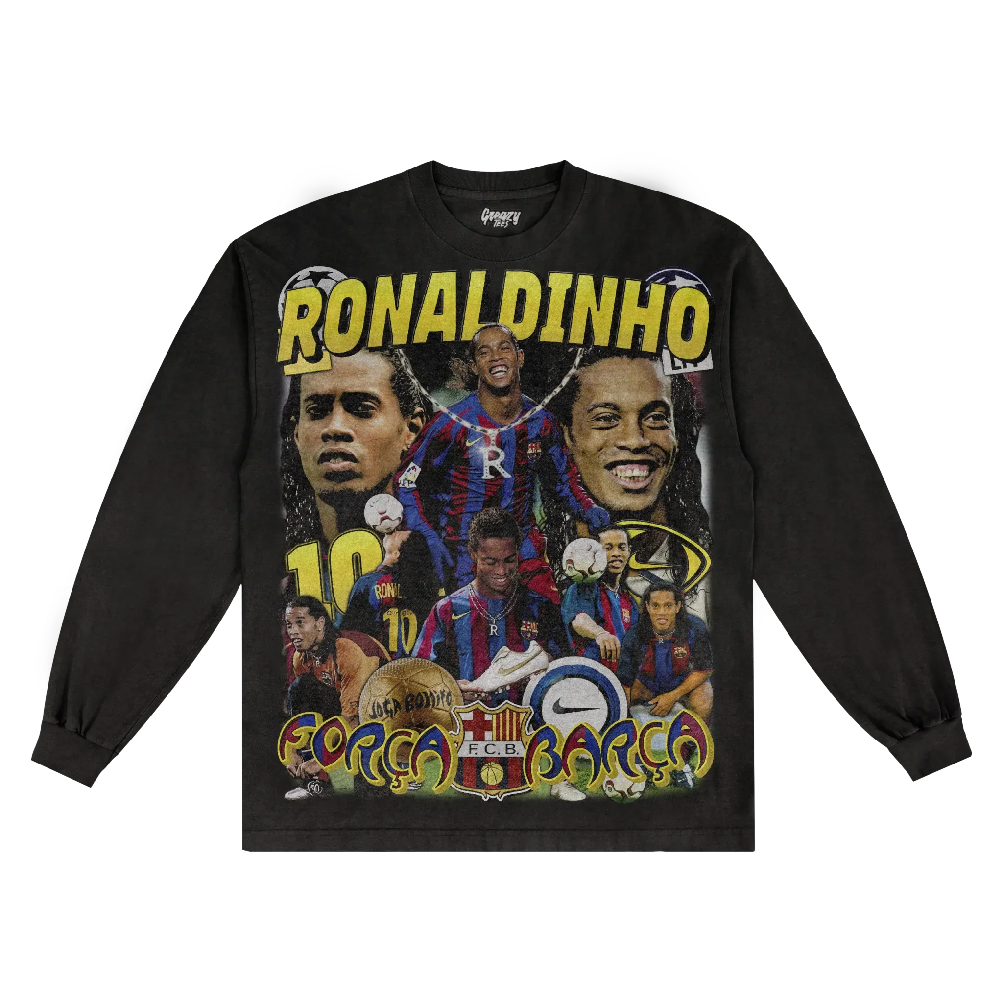 Ronaldinho BarÃ§a Classic Long Sleeved Tee Style001
