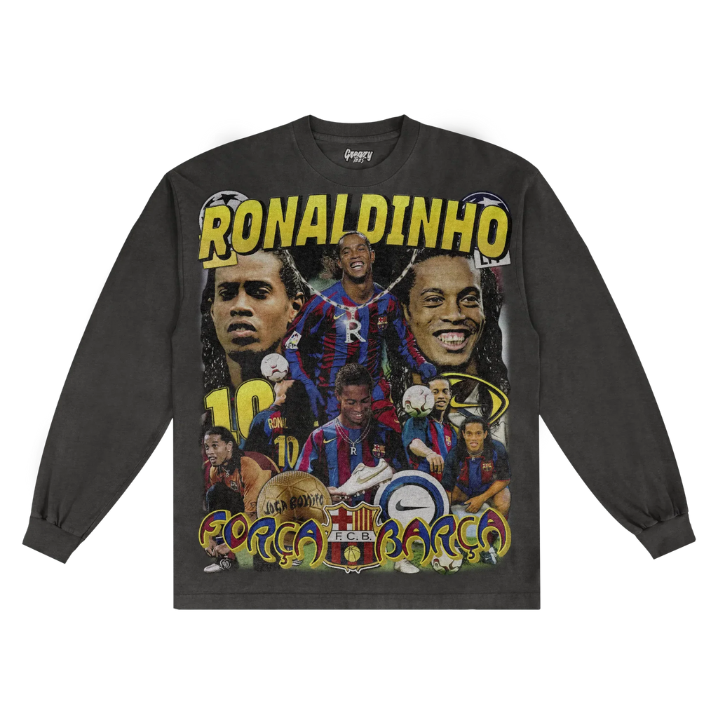 Ronaldinho BarÃ§a Classic Long Sleeved Tee Style002