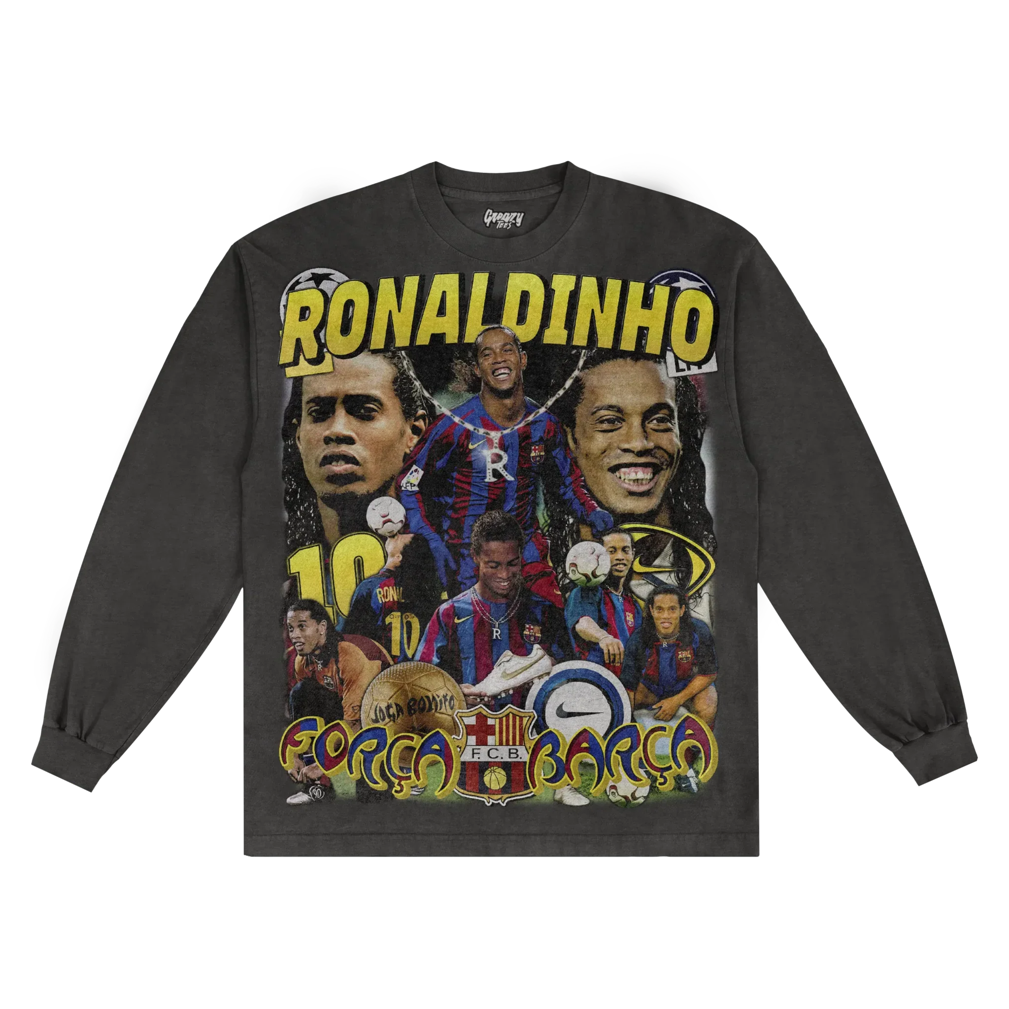 Ronaldinho BarÃ§a Classic Long Sleeved Tee Style002