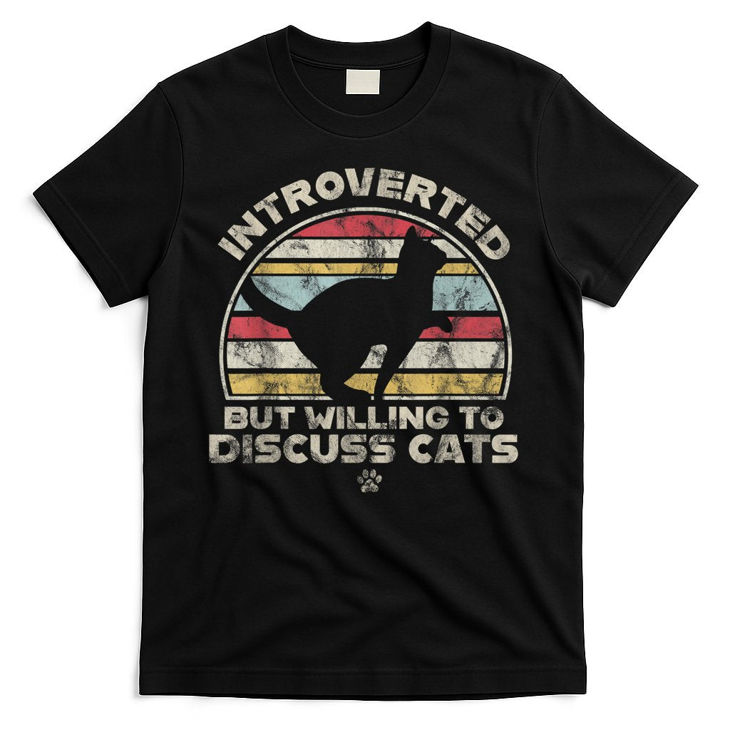 Retro Style Introverted But Willing To Discuss Cats Vintage T-Shirt