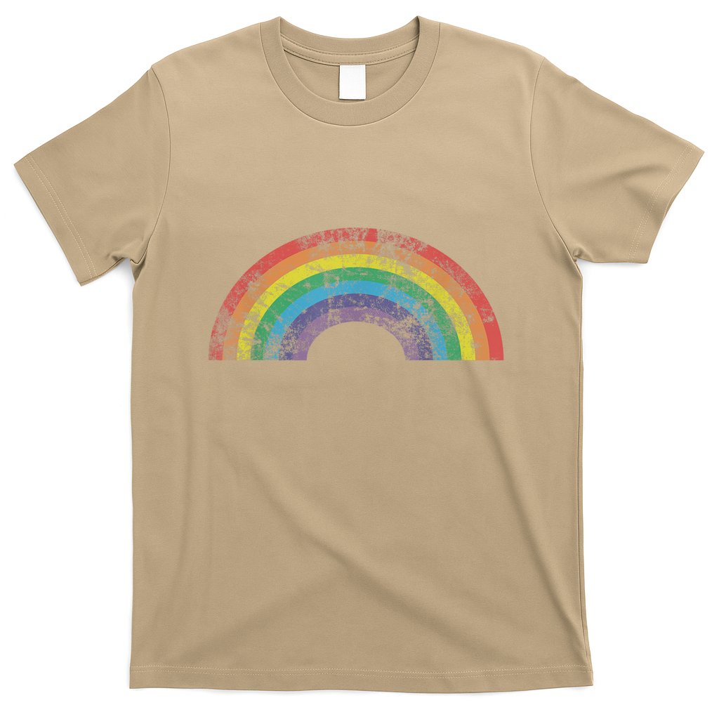 Rainbow Vintage Retro 80's Style Gay Pride T T-Shirt