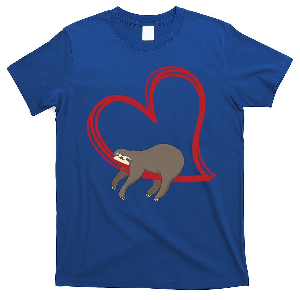 Sloth Heart Funny Gift Love Sloths Funny Gift Funny Gift T-Shirt