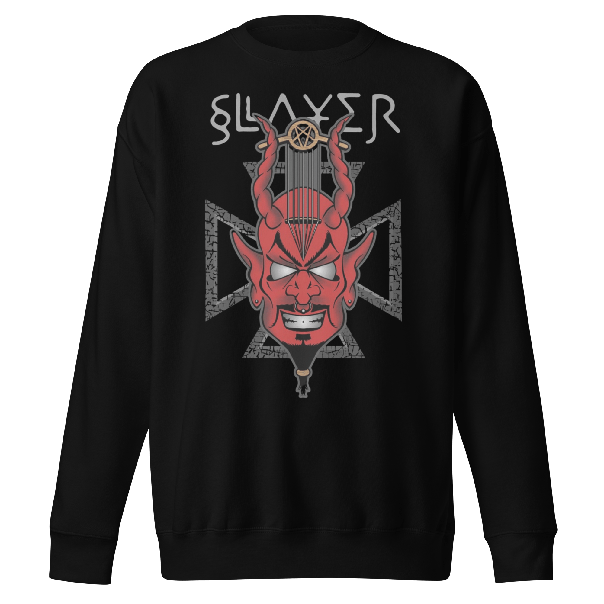 Slayer Devil's Horns Vintage Jumbo Print Sweatshirt