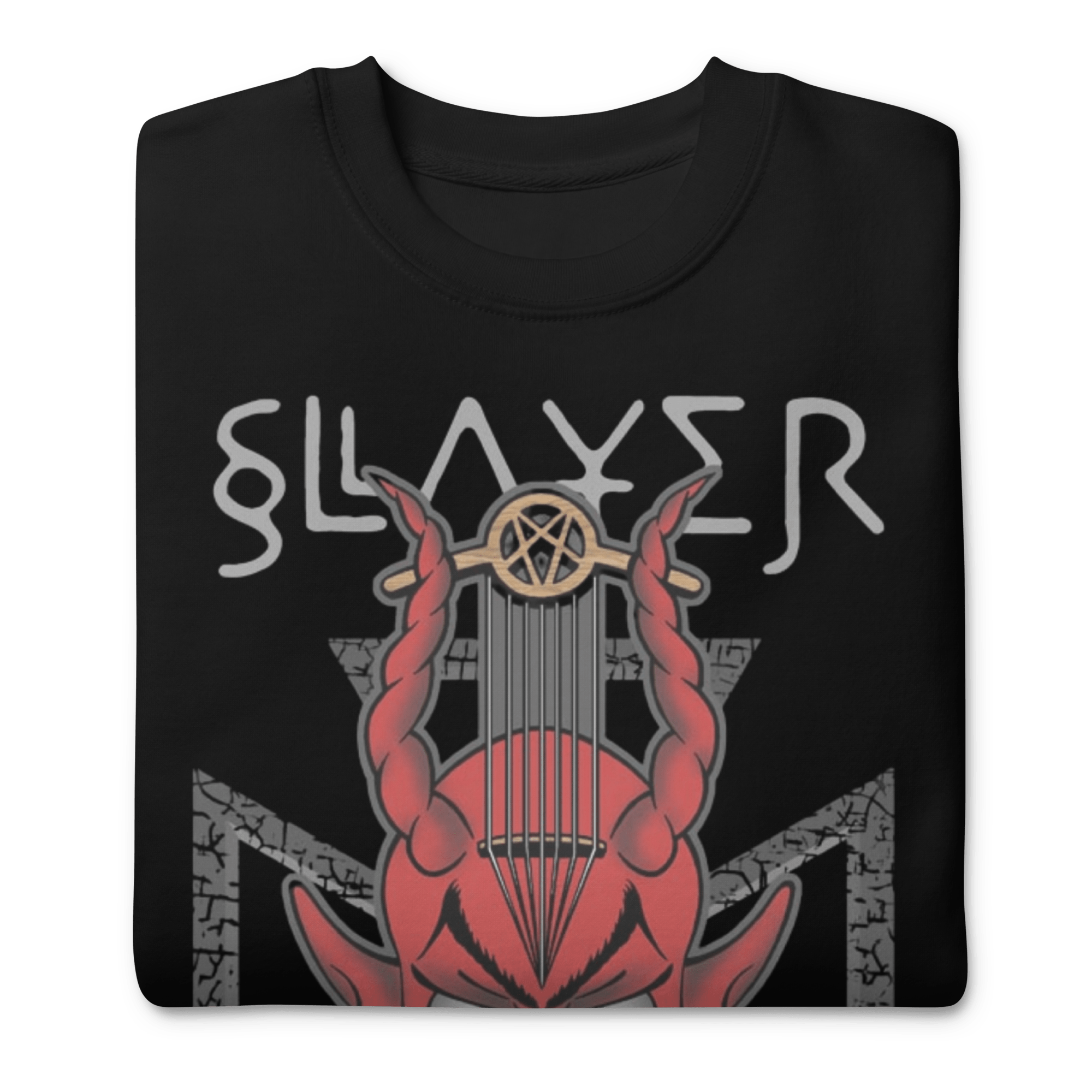 Slayer Devil's Horns Vintage Jumbo Print Sweatshirt