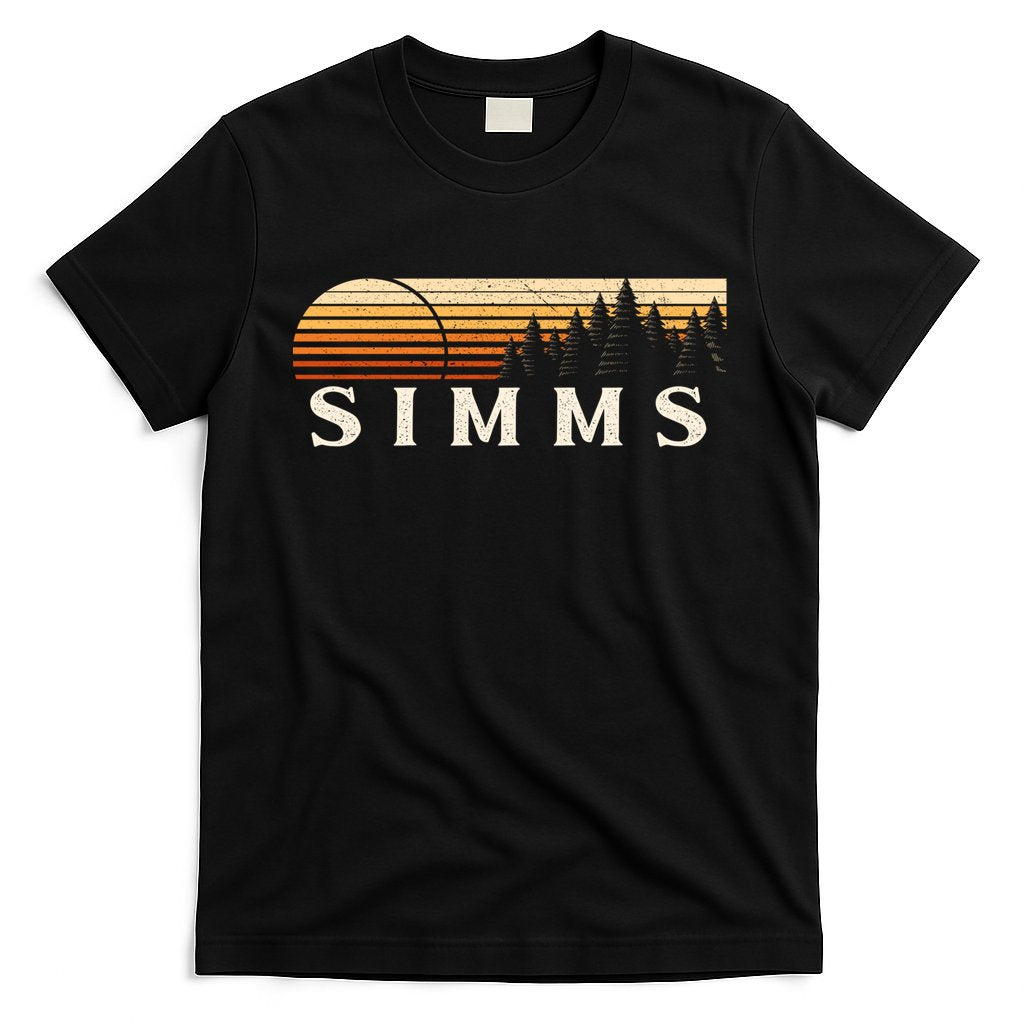 Simms Tx Vintage Evergreen Sunset Eighties Retro T-Shirt
