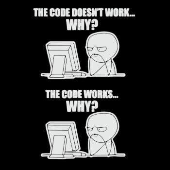 Funny Programmer T-Shirt - Code Works Why Meme Tee