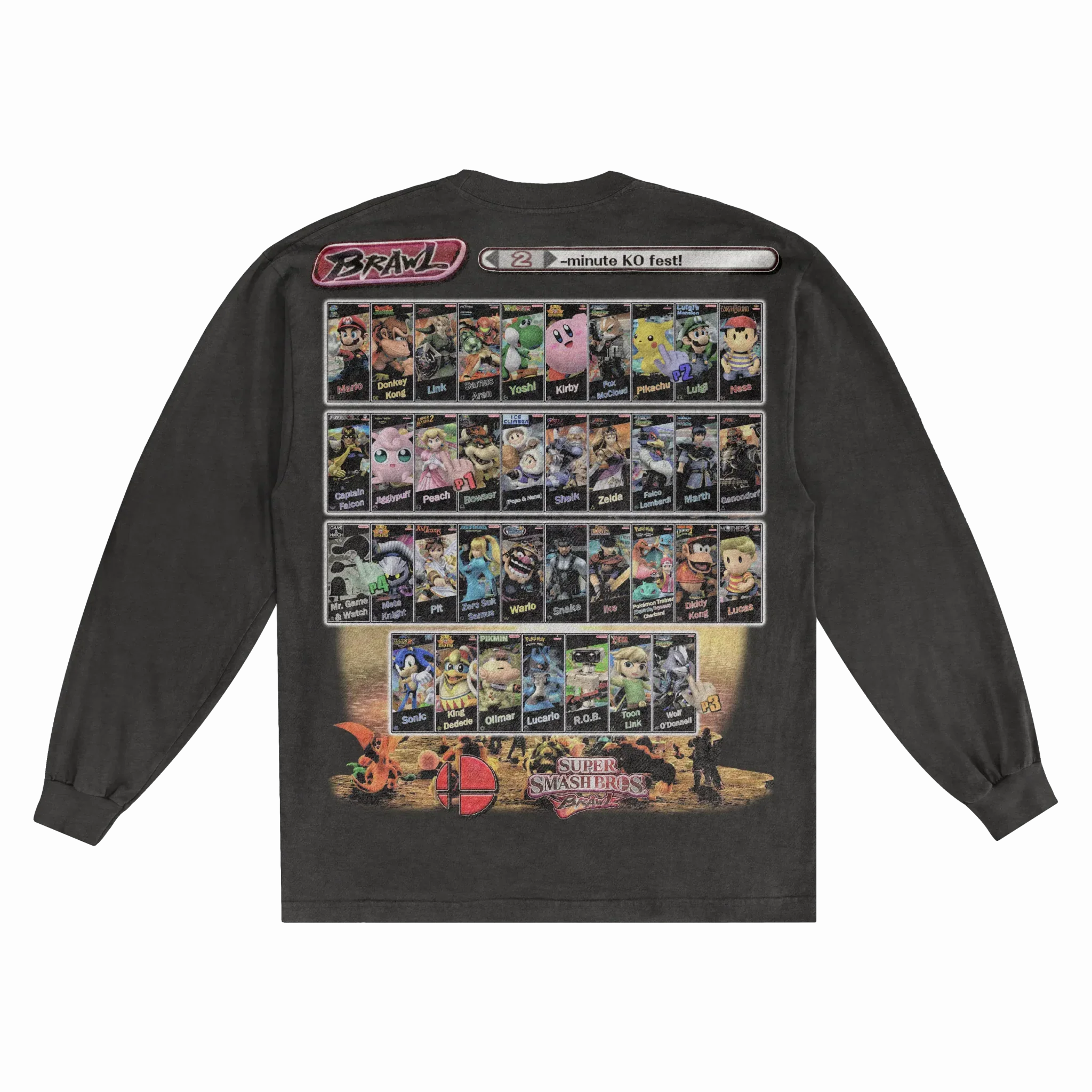 Super Smash Bros. Brawl Classic Long Sleeved Tee Style002