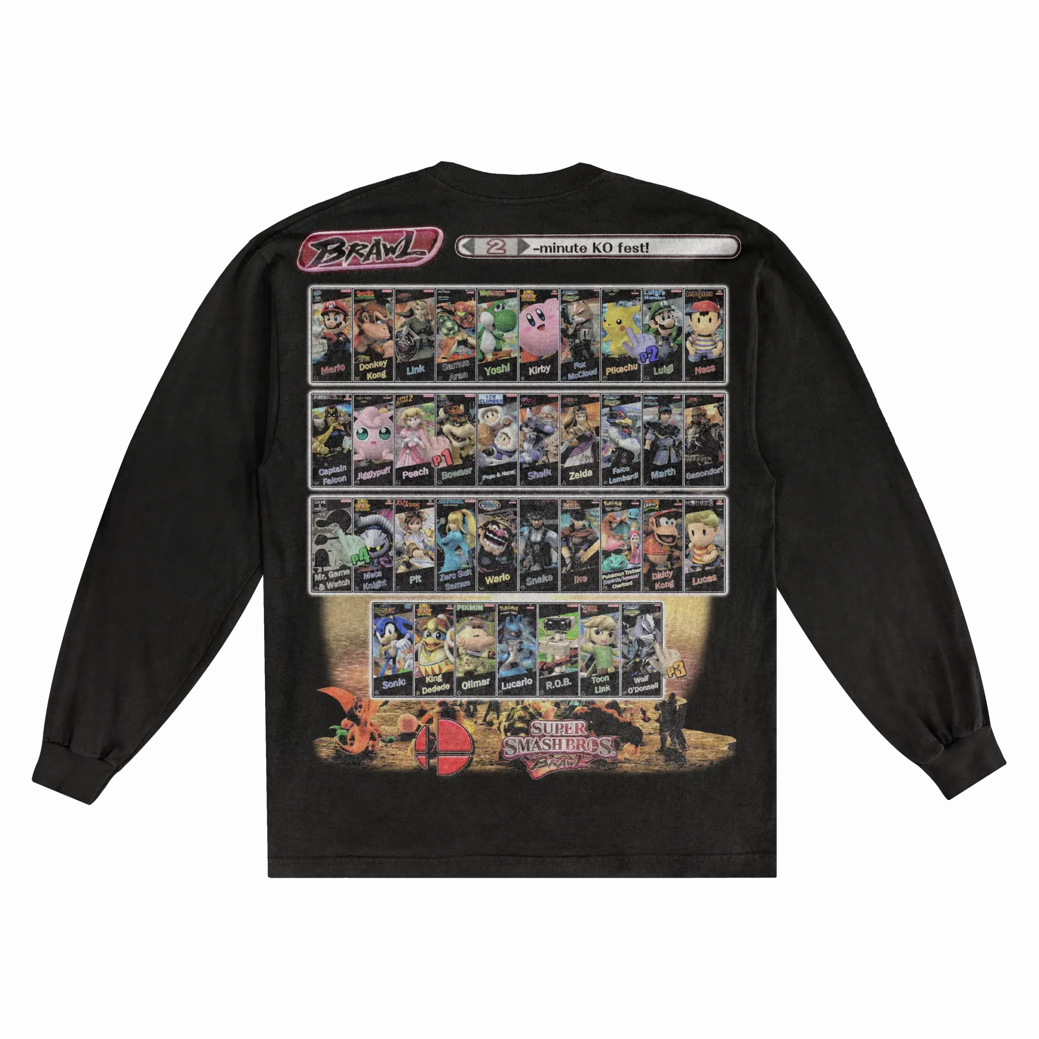 Super Smash Bros. Brawl Classic Long Sleeved Tee Style001
