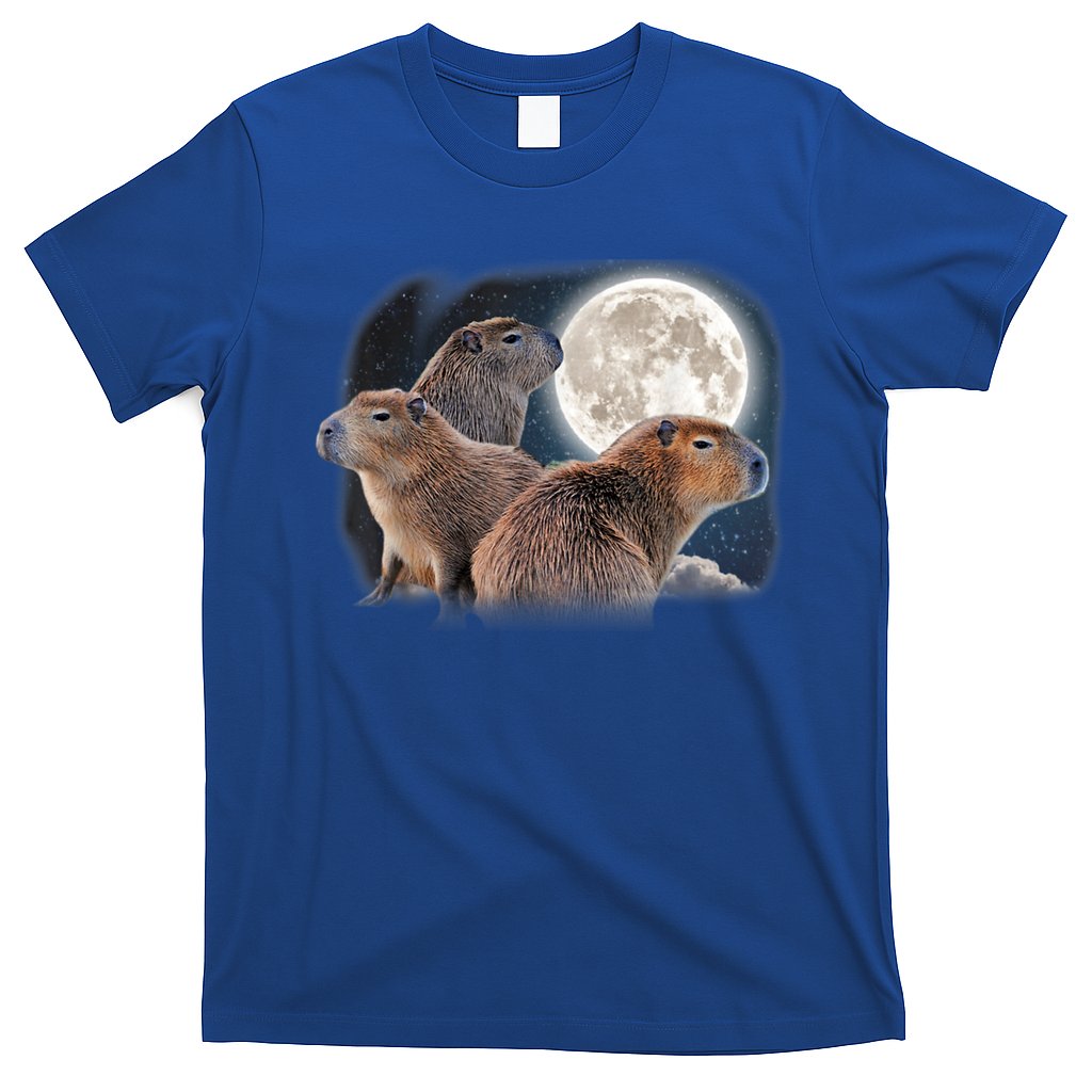 Three Capybaras And Moon Funny Capybara Humor Parody T-Shirt