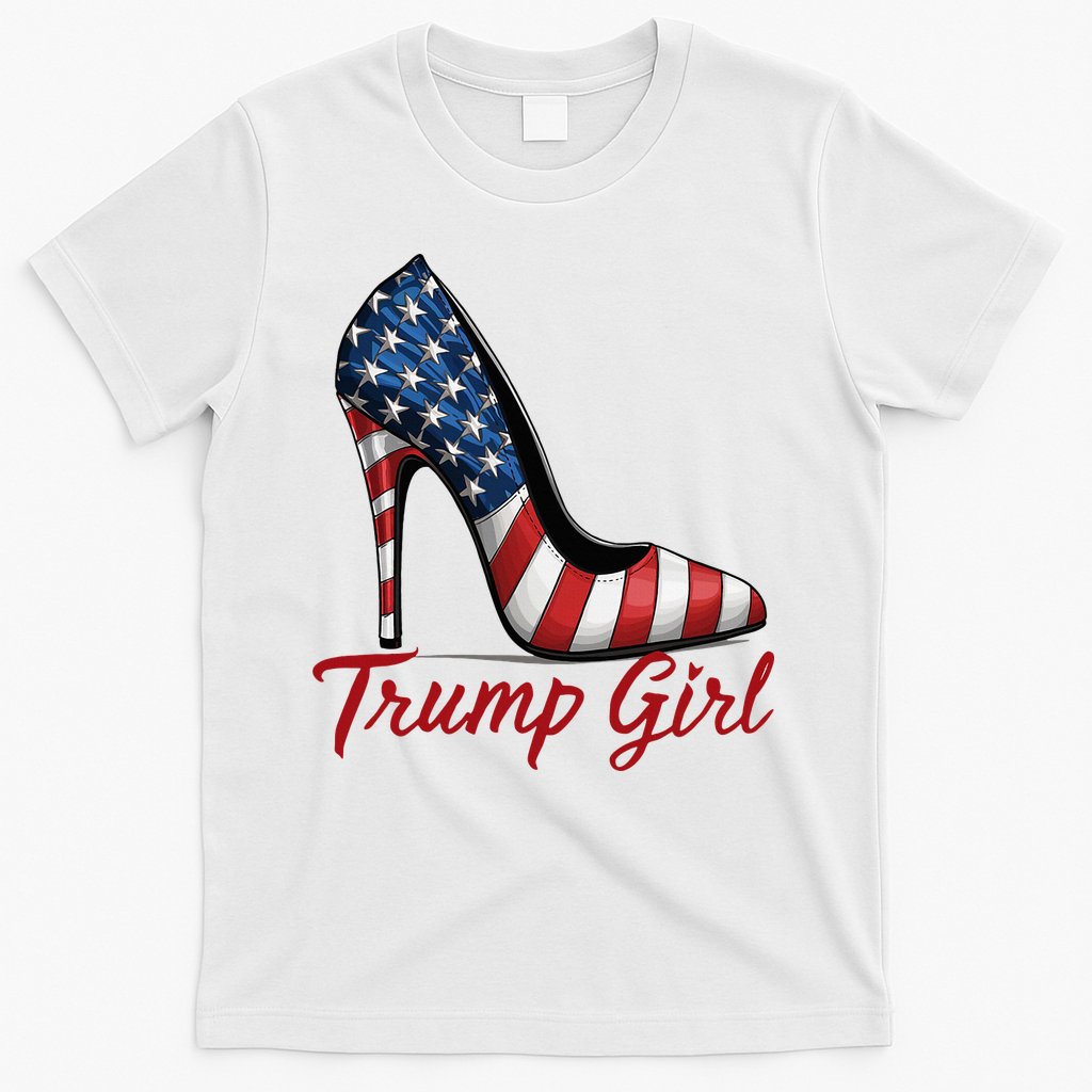 Trump Girl High Heel Stilettos American Flag Trump 2024 T-Shirt