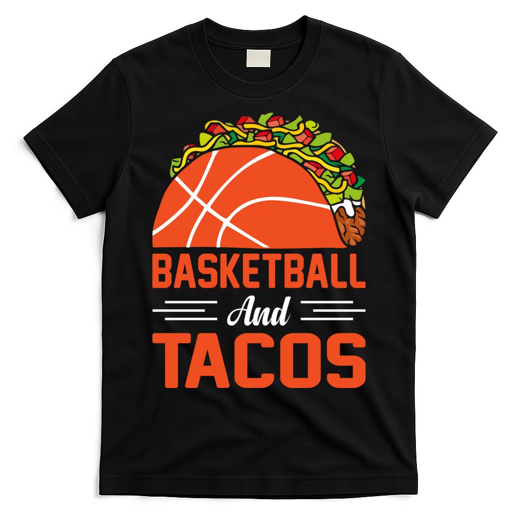 Taco Lover Gifts Basketball And Tacos Tuesday Funny Mexican T-Shirt