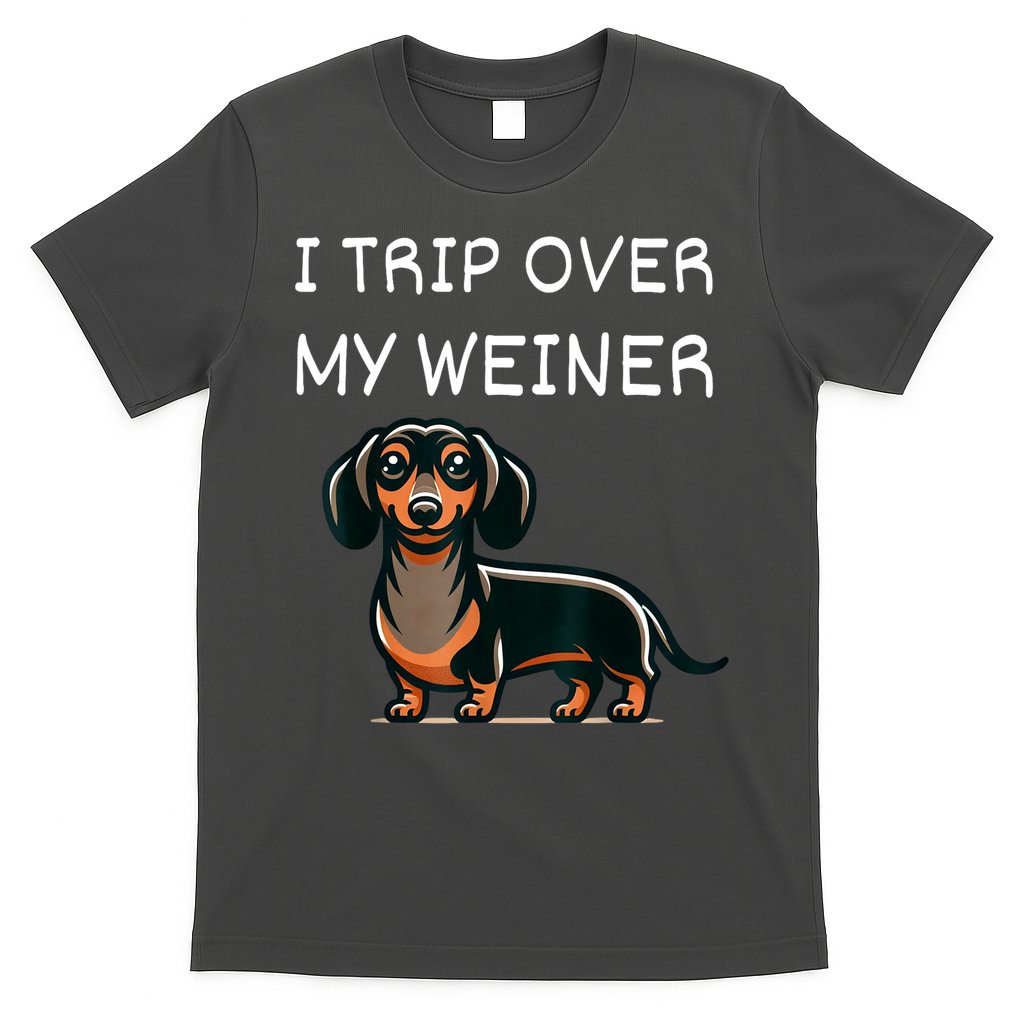 Tripping Over My Weiner Funny Dachshund Doxie Weiner Gift T-Shirt