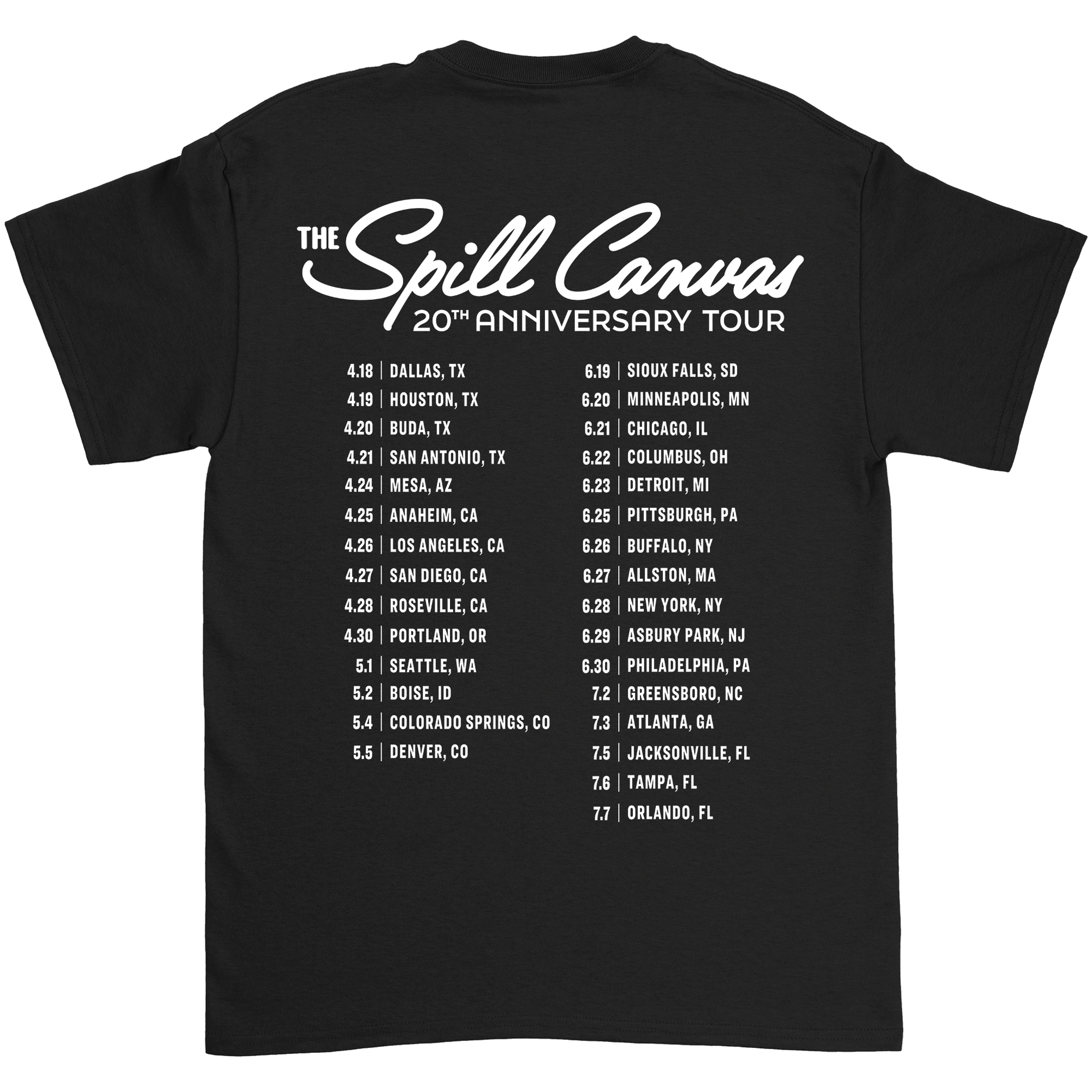 The Spill Canvas - Tour Tee