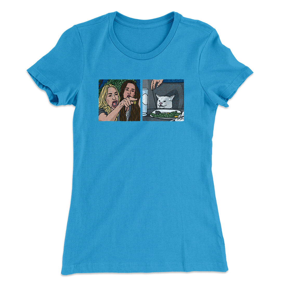 Woman Yelling At A Cat Meme Funny Women's T-Shirt