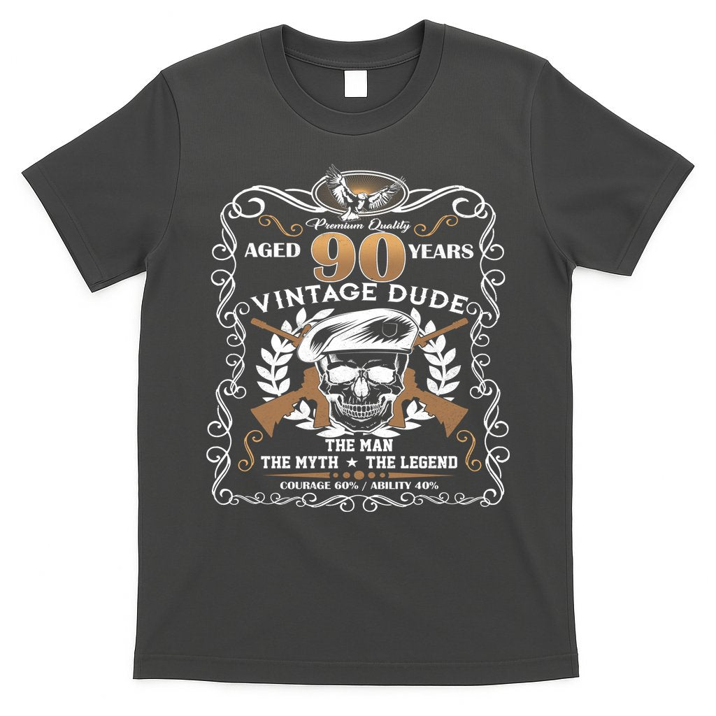 Vintage Dude Aged 90 Years Man Myth Legend 90th Birthday T-Shirt