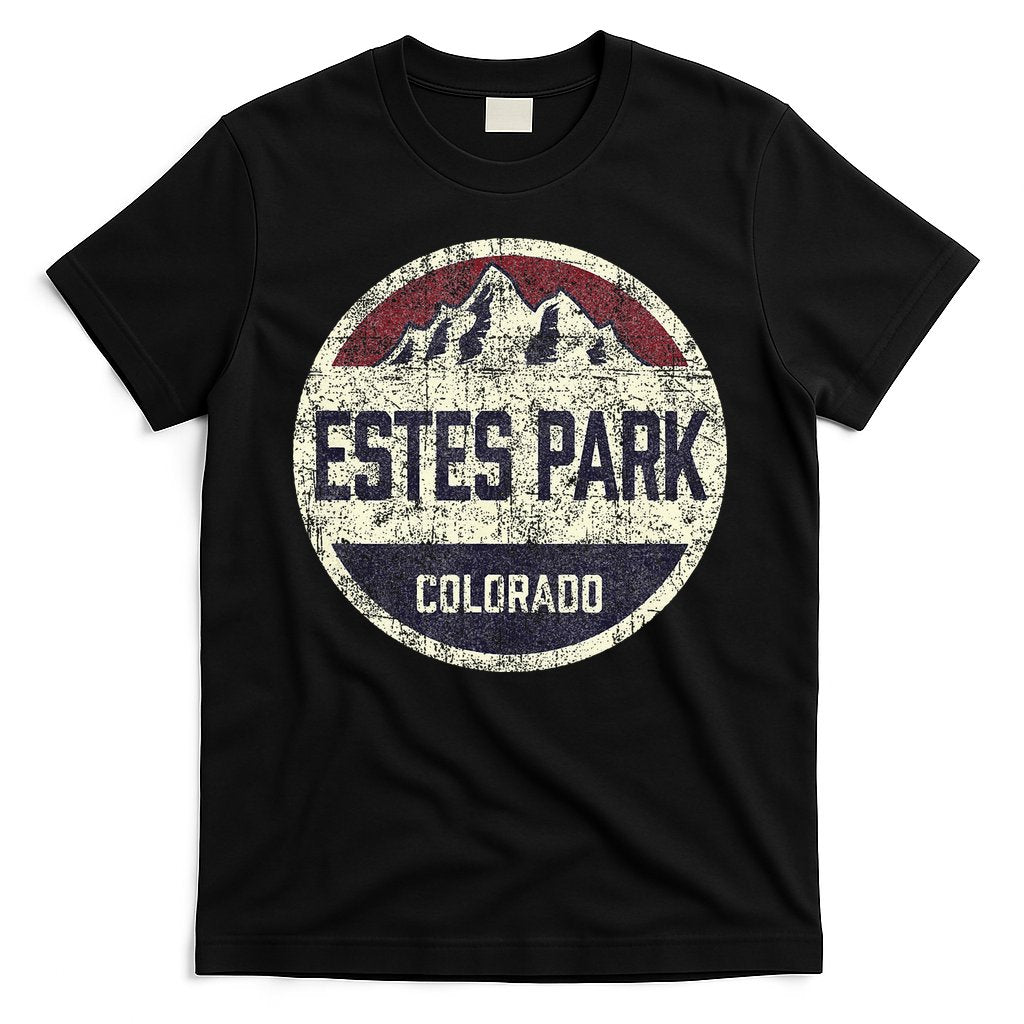 Vintage Retro Estes Park Colorado Mountain Circle Ski T-Shirt