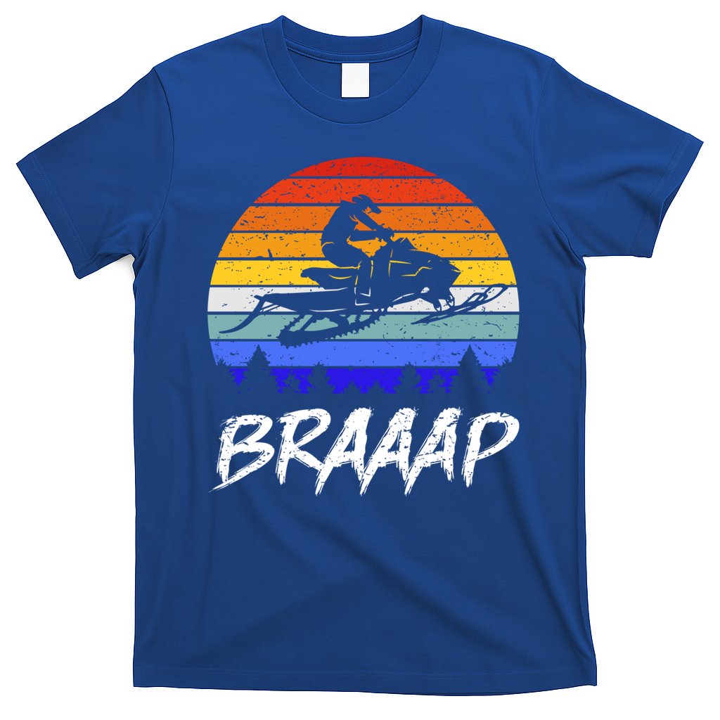 Vintage Snowmobile Braaap Motor Sled Braap Snowmobiling Cool Gift T-Shirt