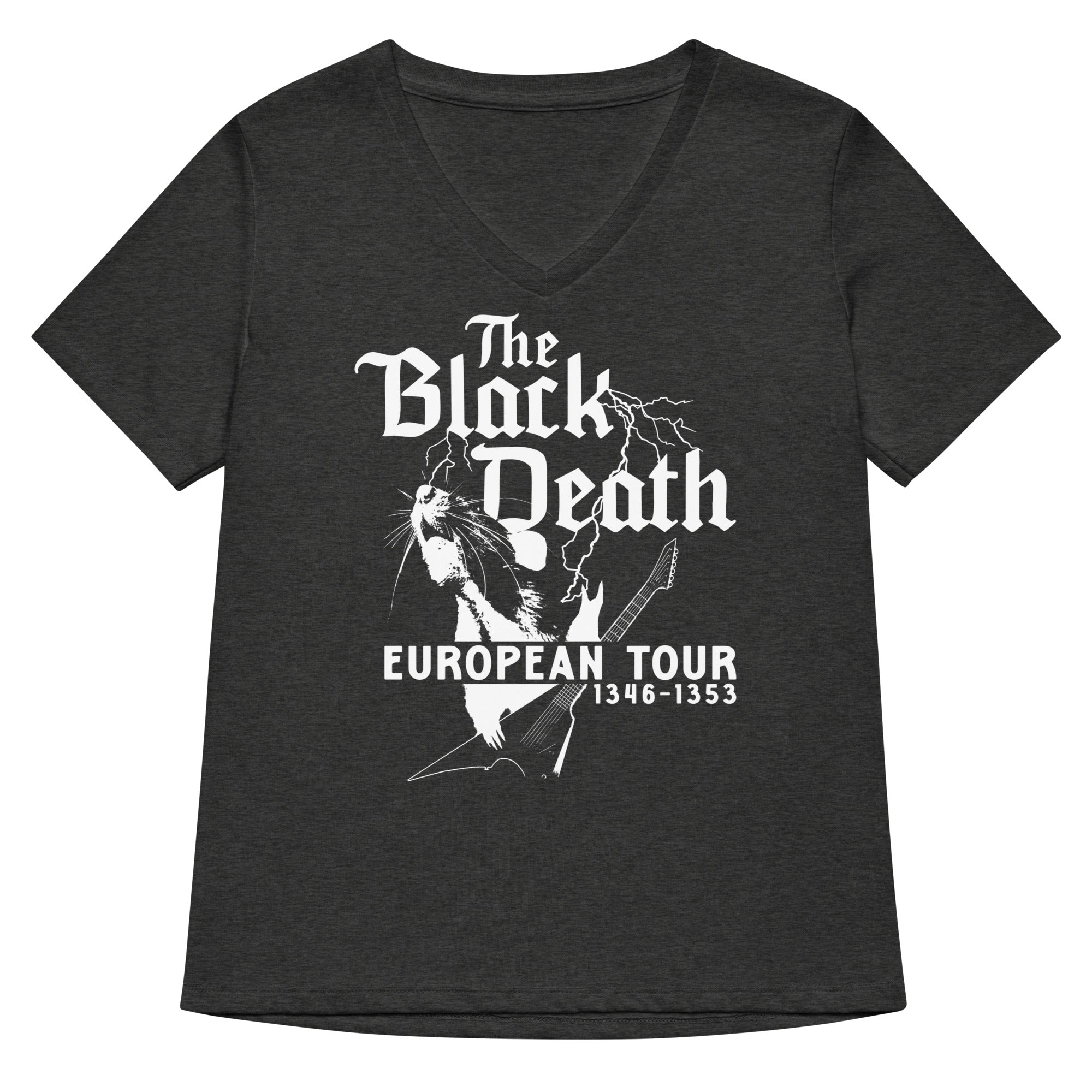 The Black Death European Tour Women's V-Neck Tee