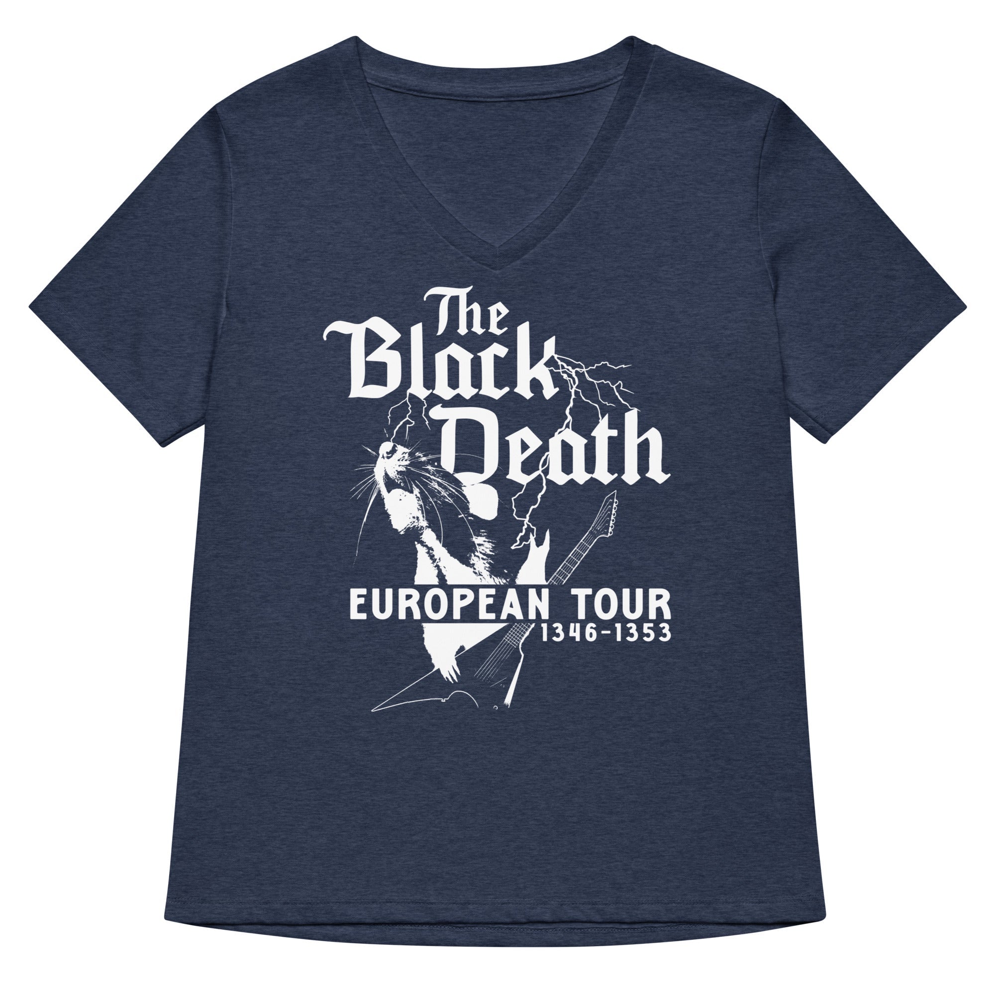 The Black Death European Tour Women's V-Neck Tee