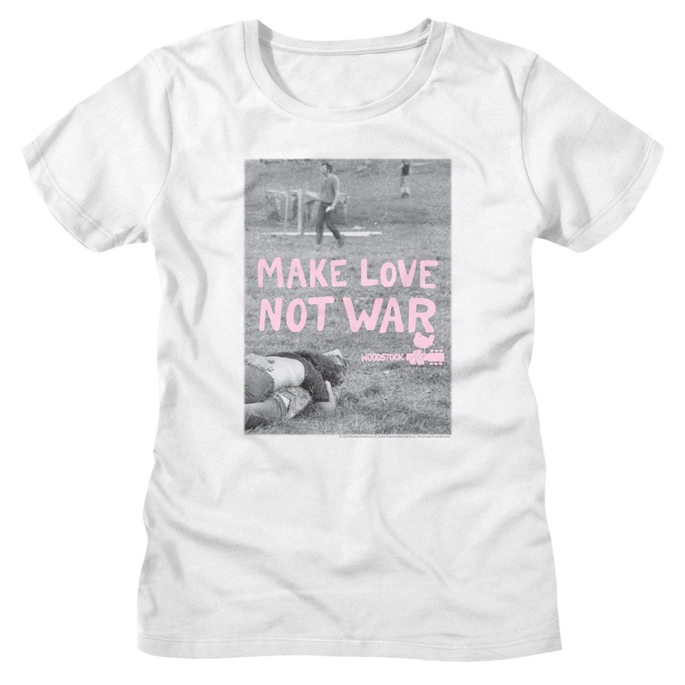Woodstock - Make Love Not War Poster Womens T-Shirt