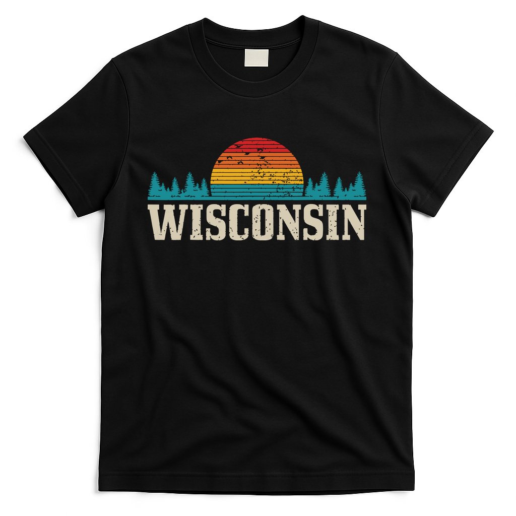 Wisconsin Vintage Pride Nature Outdoor Hiking Camping T-Shirt